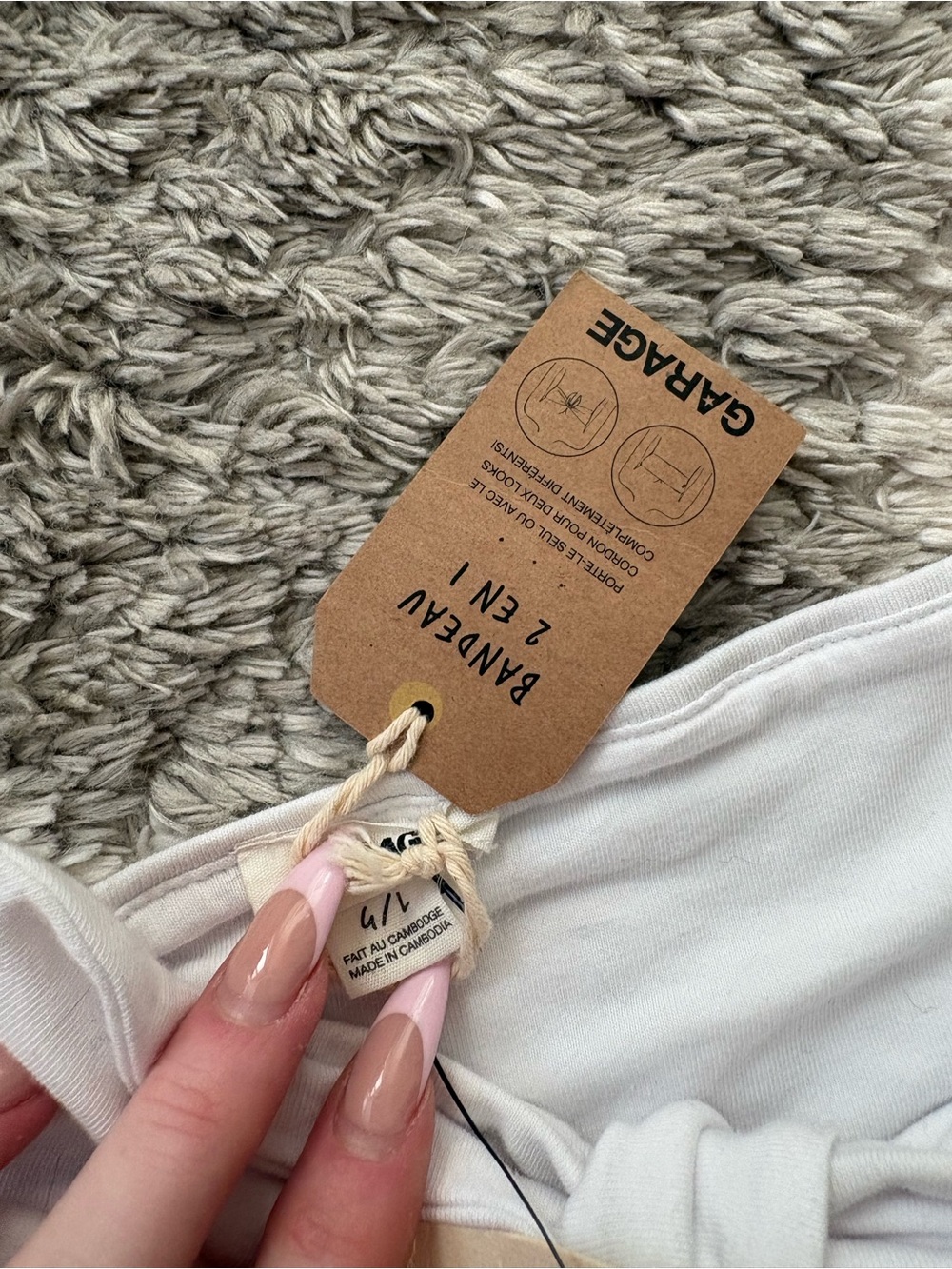Garage White Knot Bandeau top NWTO